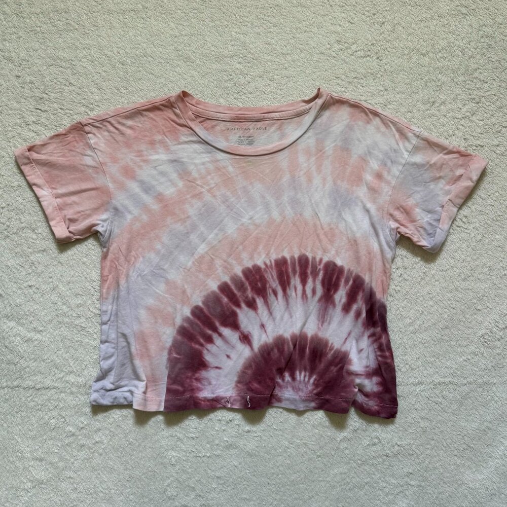 American Eagle Pink Tie-Dye Tee